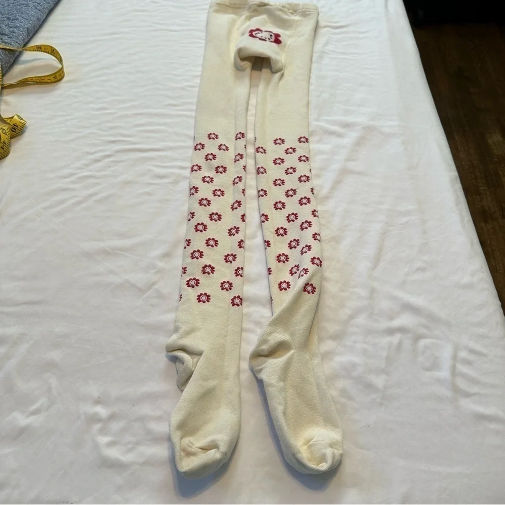 Lands End Daisy Tights Cotton & Polyester Thick Size M 10-12